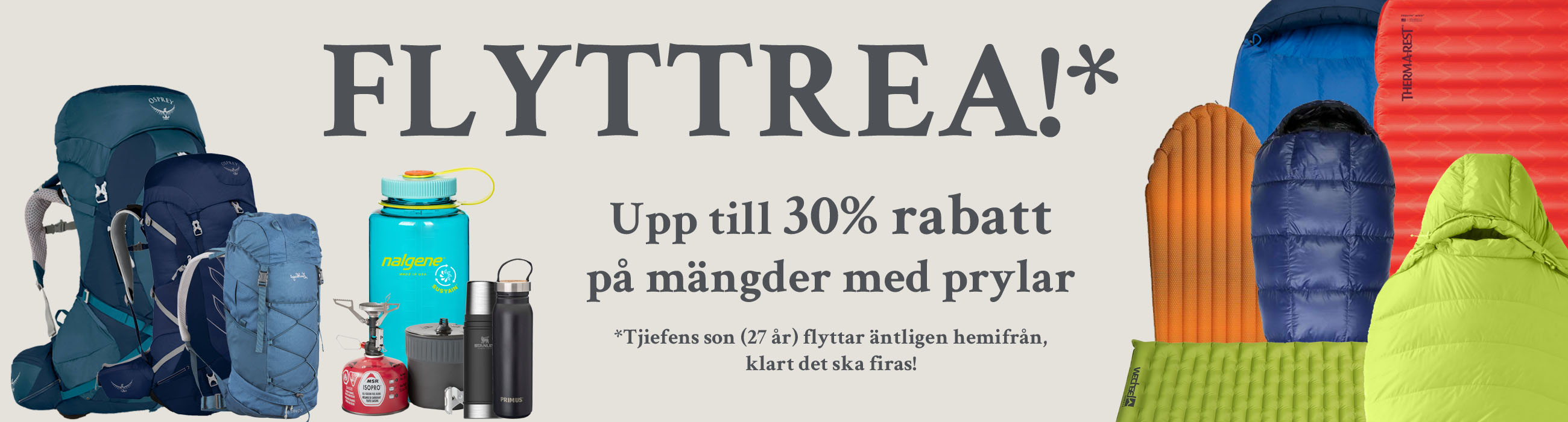 Flyttrea på mängder av vandringsprylar