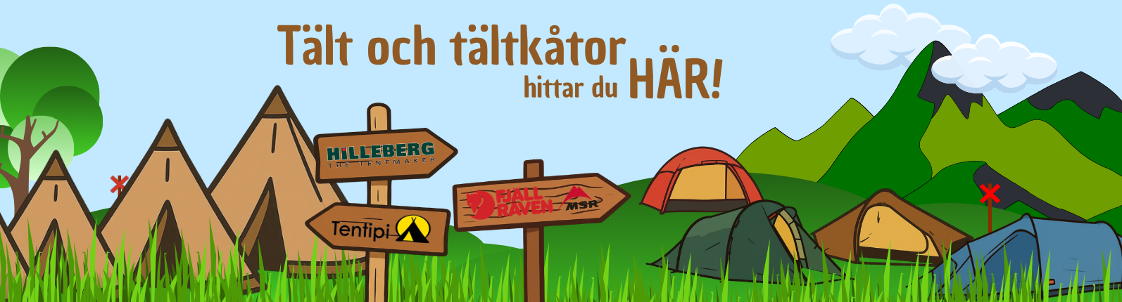 Tält och tältkåtor från Hilleberg, Fjällräven, MSR och Tentipi