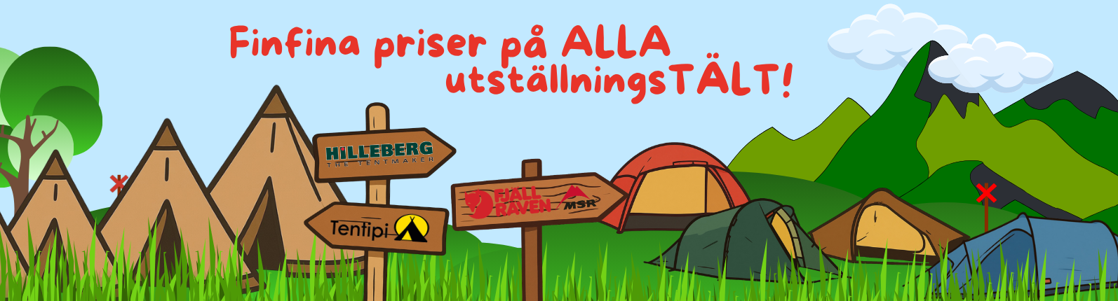 Utförsäljning av utställningsex från Hilleberg, Tentipi och Fjällräven