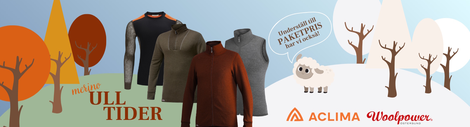 Butiken är full av underställ i merinoull