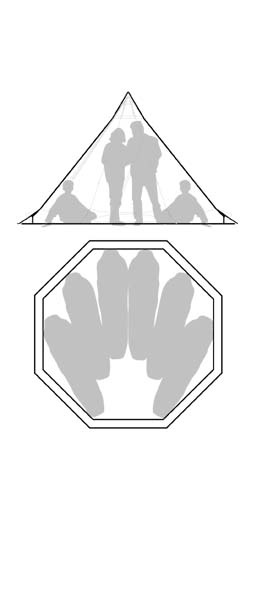 Tentipi Zirkon 5 BP tältkåta ritning