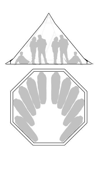 Tentipi Zirkon 9 BP tältkåta ritning