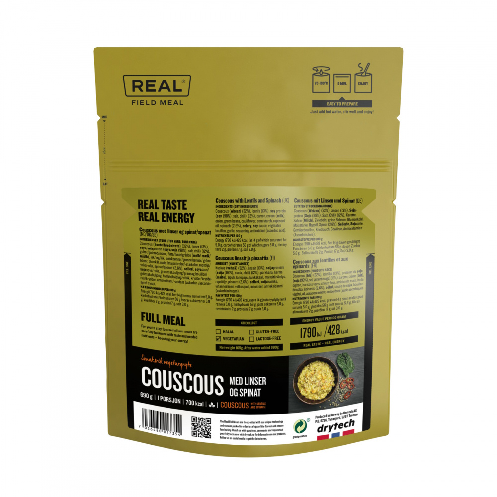 Field Meal Couscous med linser & spenat