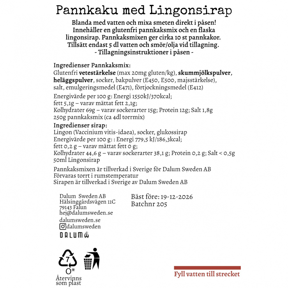 Pannkaku med lingonsirap